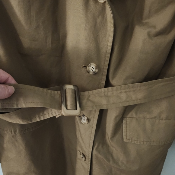 80s Banana Republic Mill Valley label 100% cotton women's trench coat belt large - Picture 5 of 12